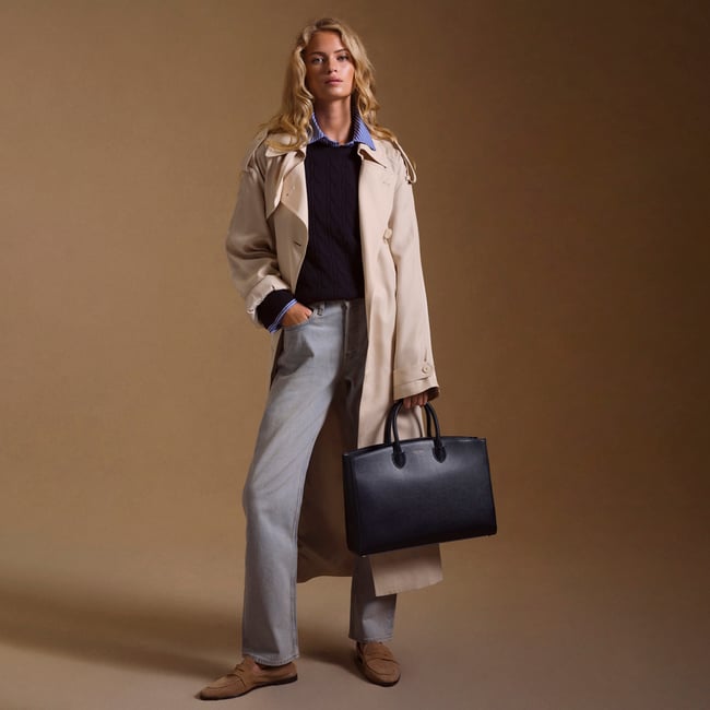 Madison Tote  Navy Saffiano
