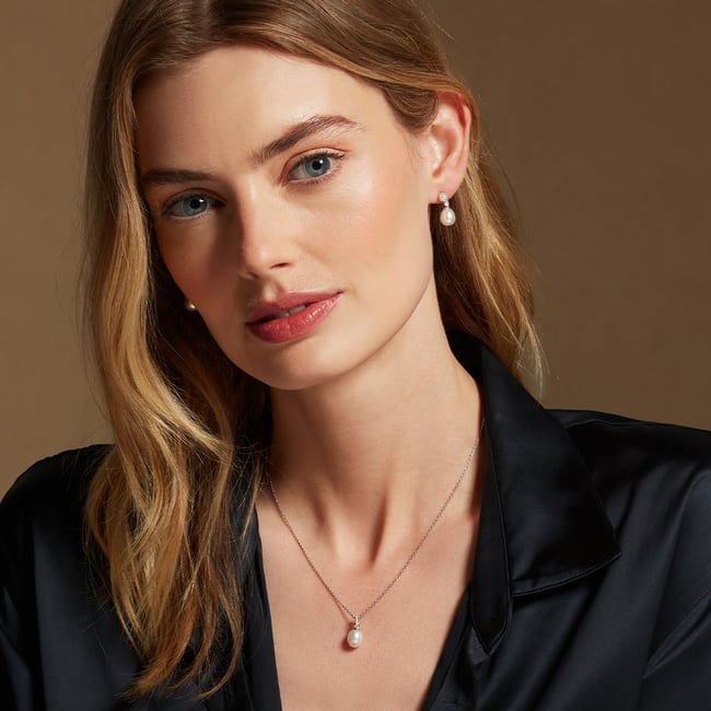 Drop Earrings 0.04ct Diamond