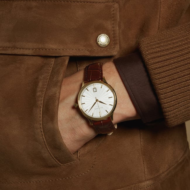 Mount Street Watch Yellow Gold PVD - Deep Shine Chestnut Croc
