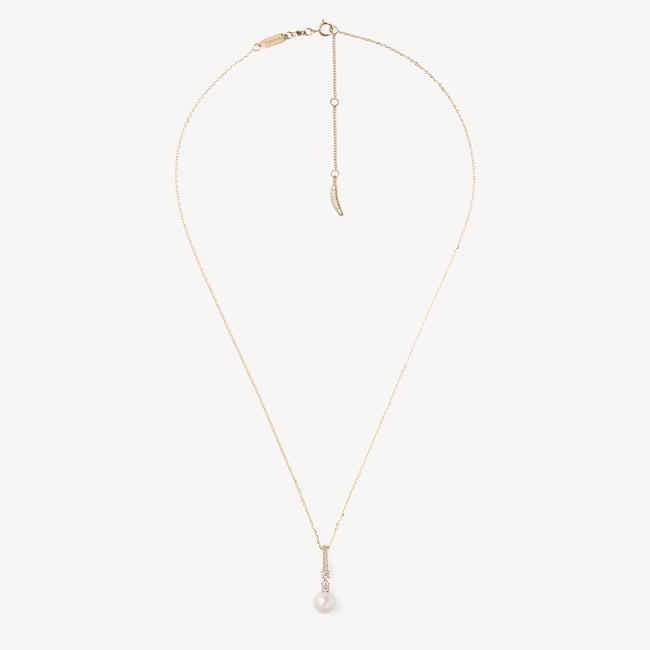 Icy Drop Necklace & Earrings Set Diamond, Pearl & 14ct Solid Gold