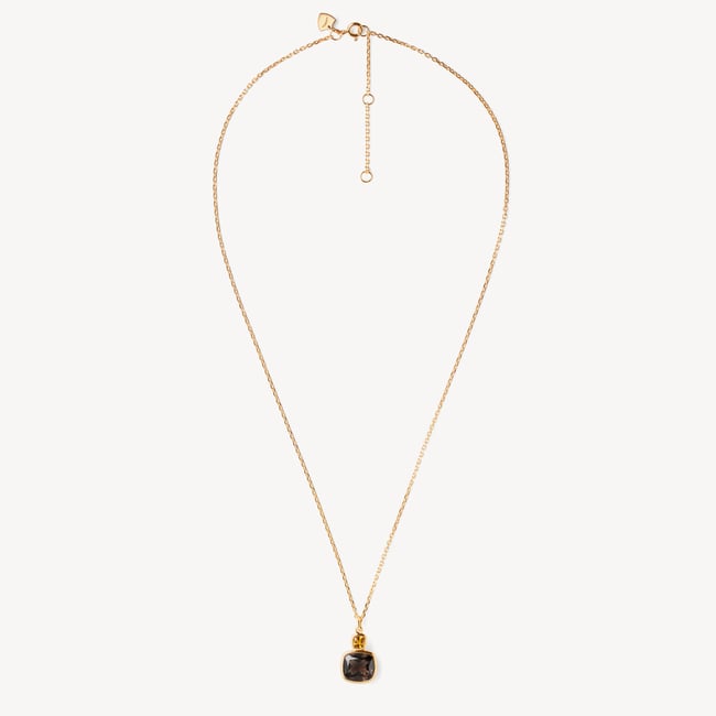 Duo Gemstone Necklace & Earrings Set Smoky Quartz, Citrine & 18ct Gold Vermeil