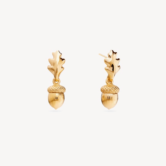 Acorn Necklace, Bracelet & Studs Set 18ct Gold Vermeil