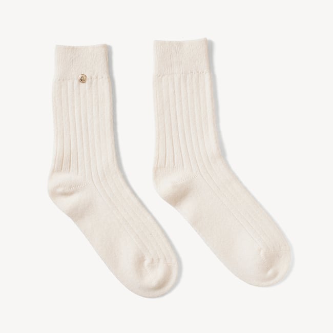 Set of 3 Cashmere Socks Pink, Chalk & Grey Cashmere
