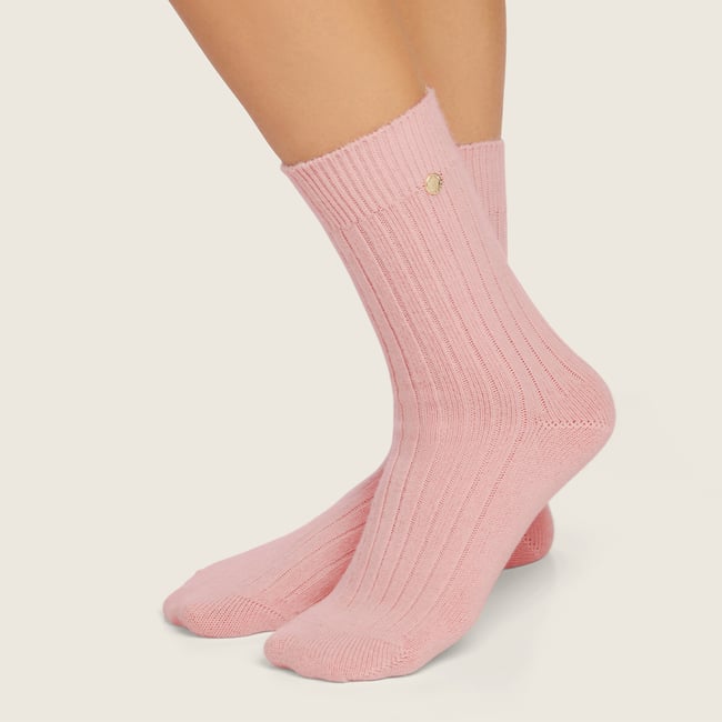 Set of 3 Cashmere Socks Pink, Chalk & Grey Cashmere