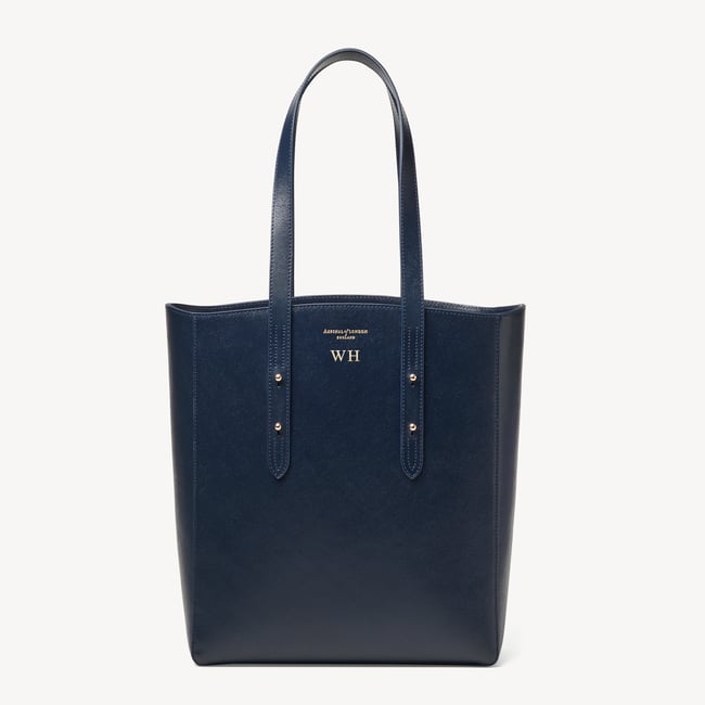 Essential Tote  Navy Saffiano