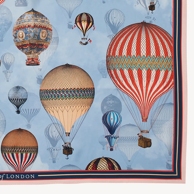Up Up & Away Silk Scarf Dusky Blue Pure Silk