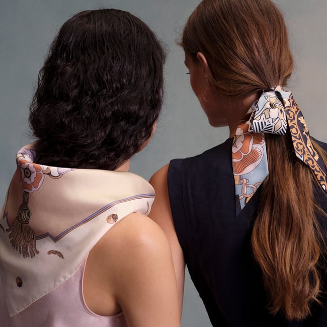 Skinny Silk Scarf Neutral Pure Silk