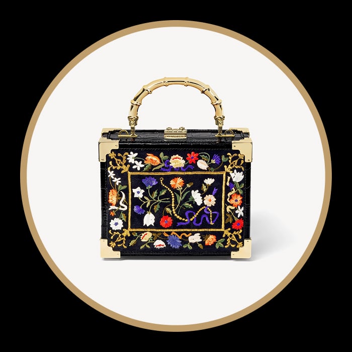 Floral Hand Embroidery Trunk