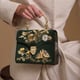 Rose Velvet Tea Embroidered Bag: Midi Mayfair® Evergreen English Garden | Aspinal