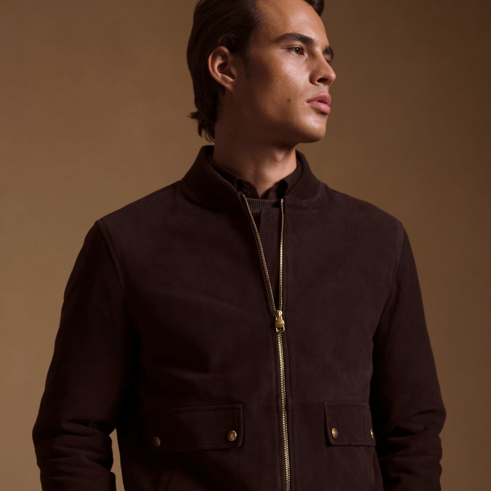 Aerodrome Suede Bomber Jacket