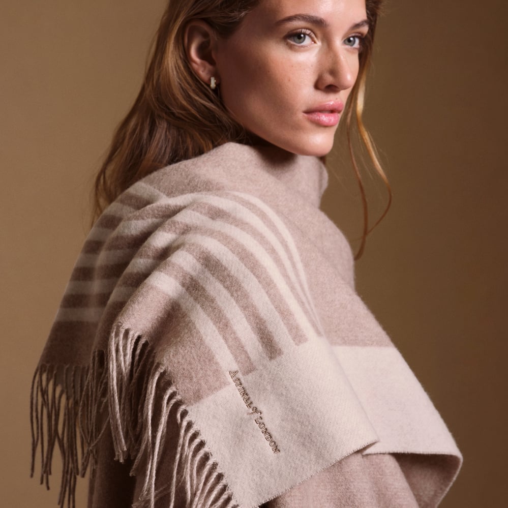 Stripe Wool & Cashmere Cape