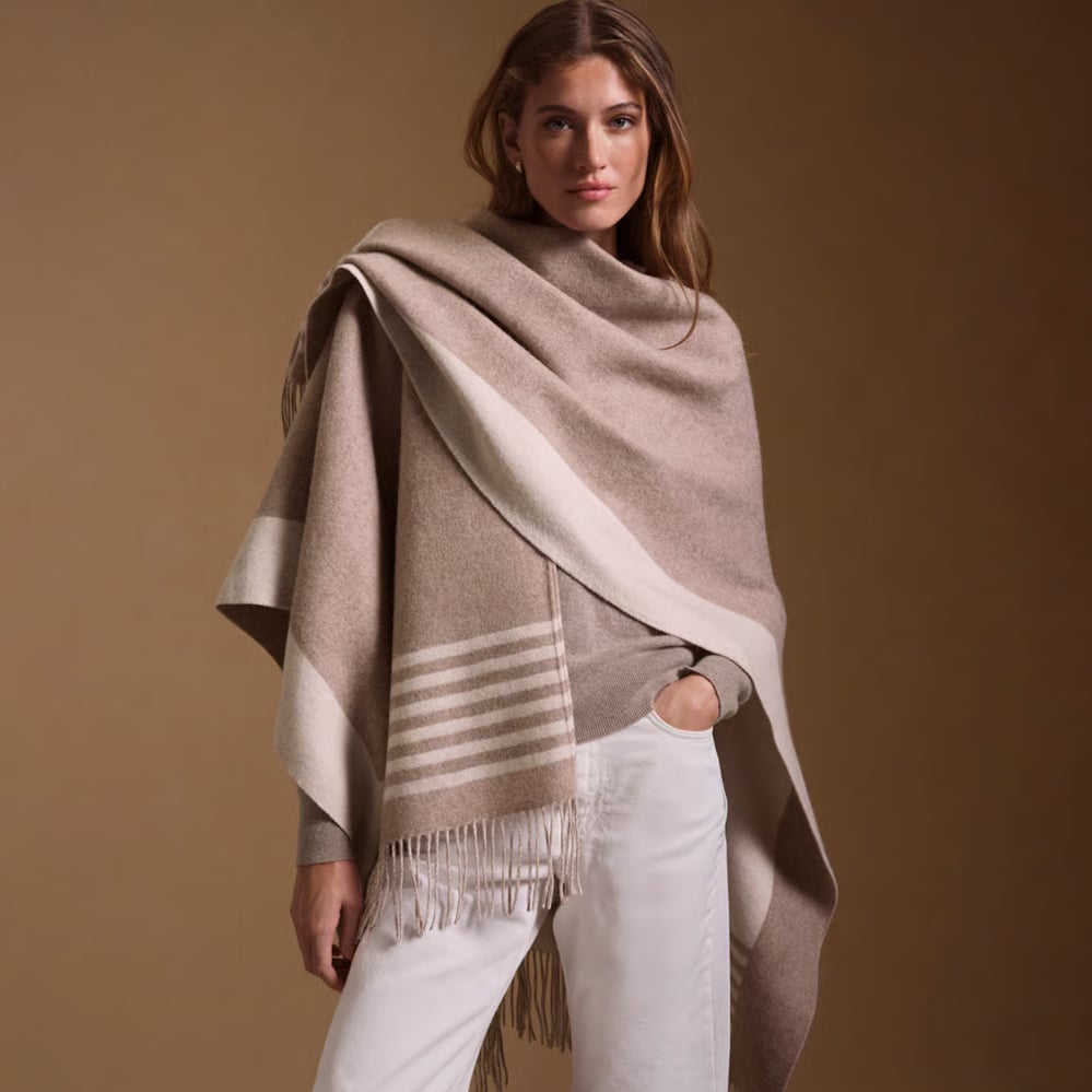 Stripe Wool & Cashmere Cape