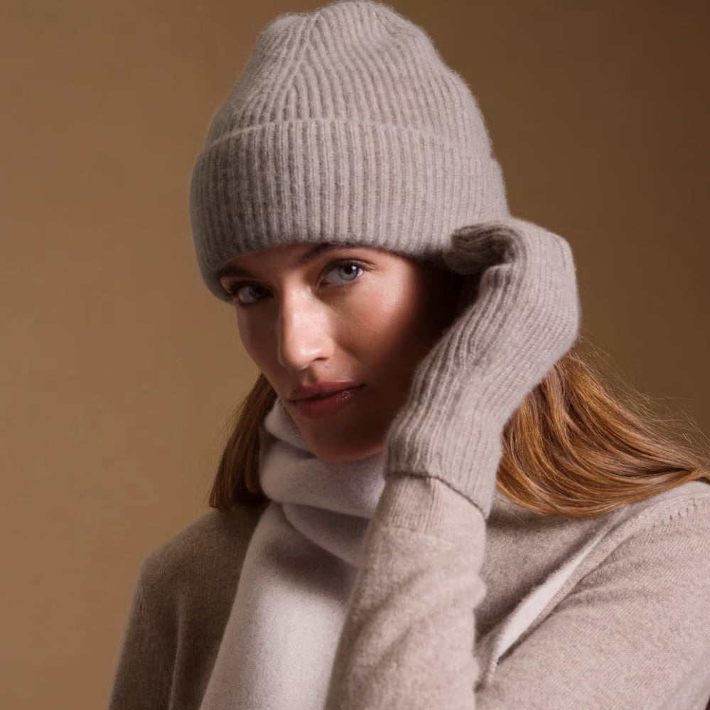 Ribbed Pure Cashmere Gloves