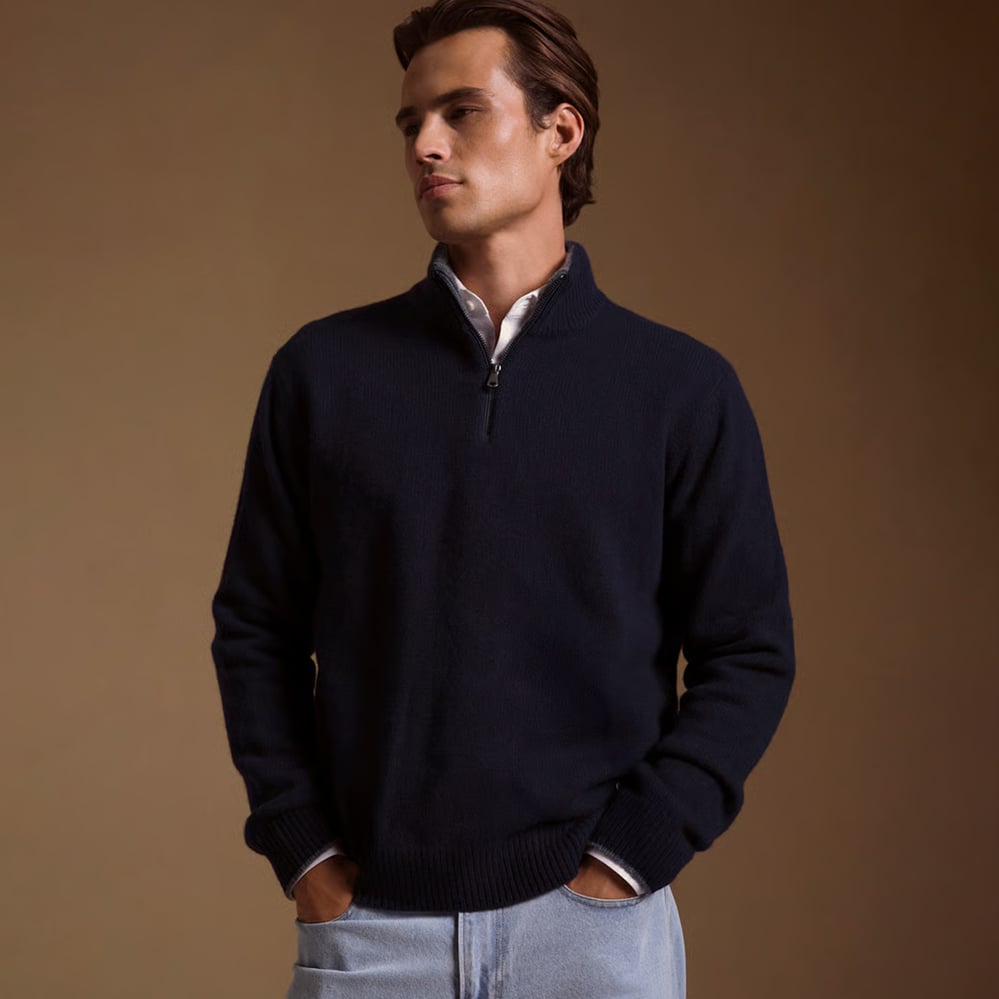 Quarter Zip Cashmere Jumper