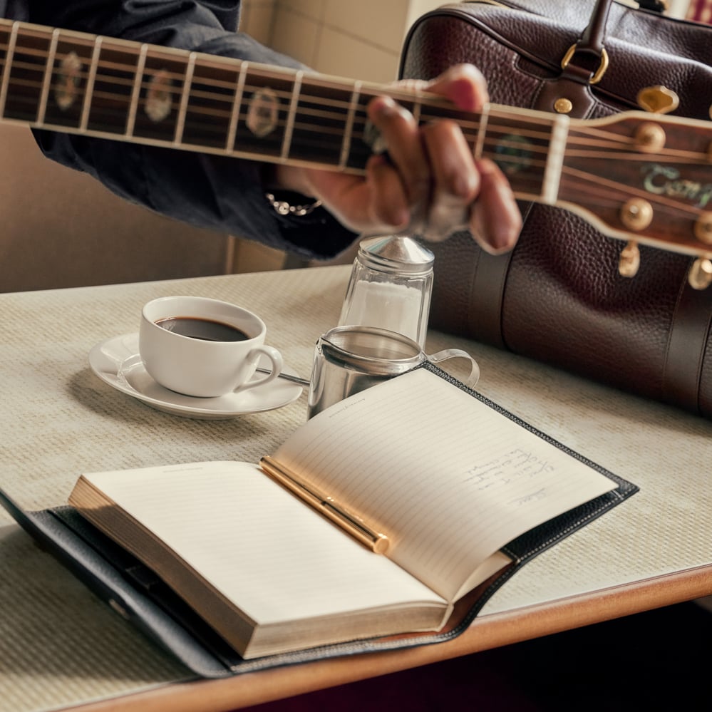 A5 Hudson Deluxe Refillable Journal Black Milled Pebble