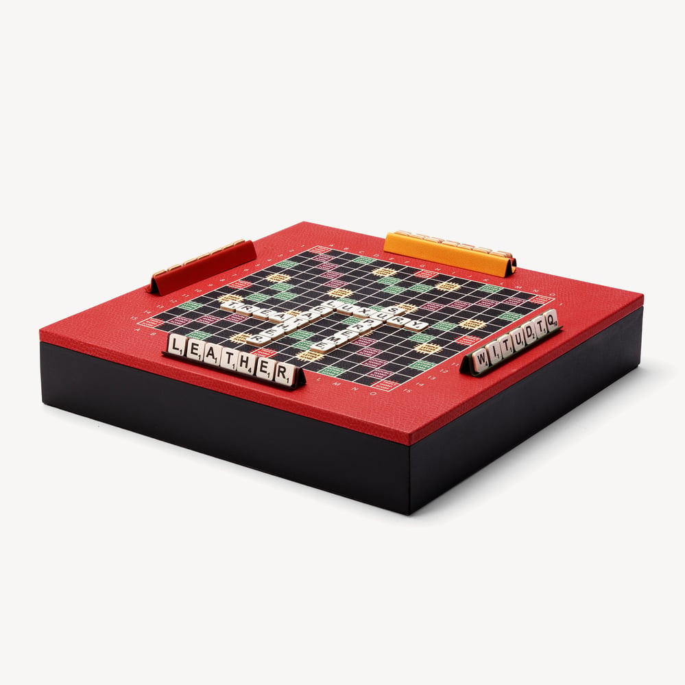 Scrabble Set Red Jewel Calf