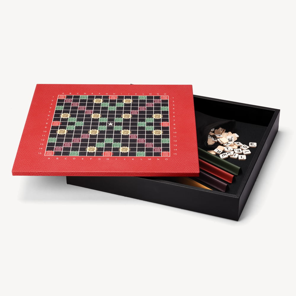 Scrabble Set Red Jewel Calf