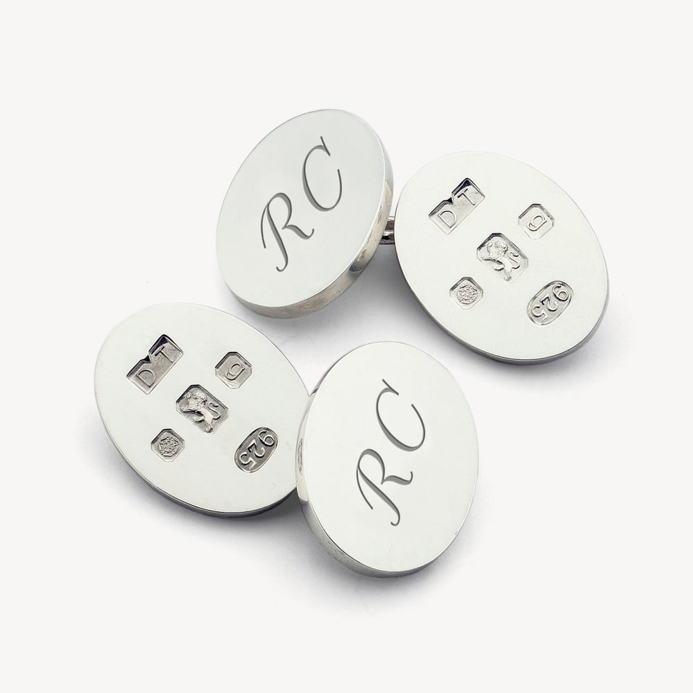 Hallmark Sterling Silver Engraved Cufflinks Sterling Silver 925