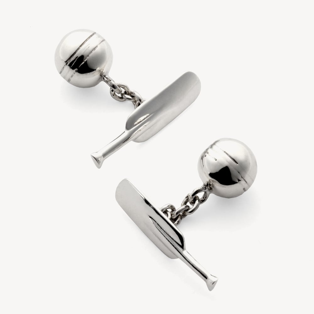 Sterling Silver Cricket Bat & Ball Cufflinks Sterling Silver 925
