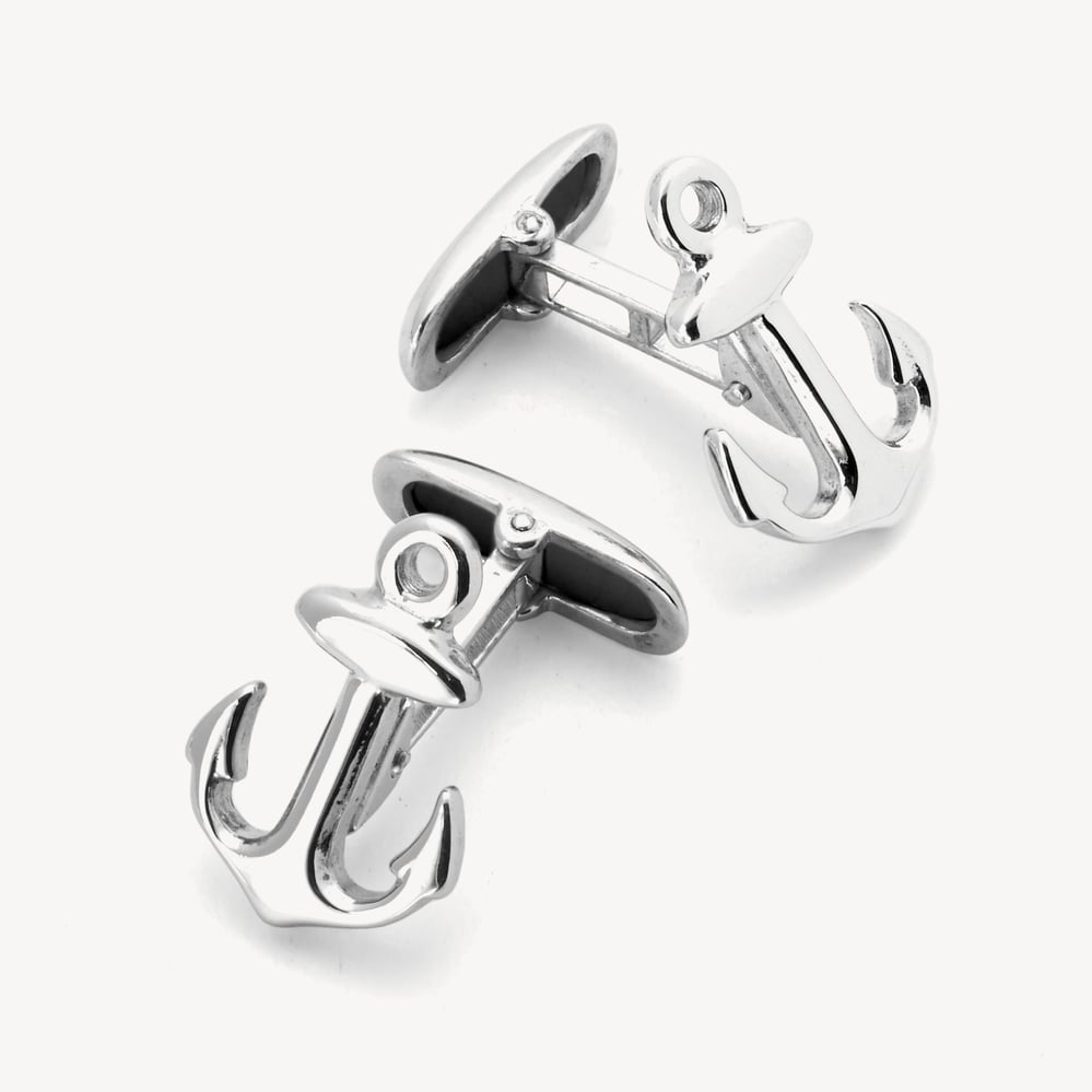 Sterling Silver Anchor Cufflinks Sterling Silver 925