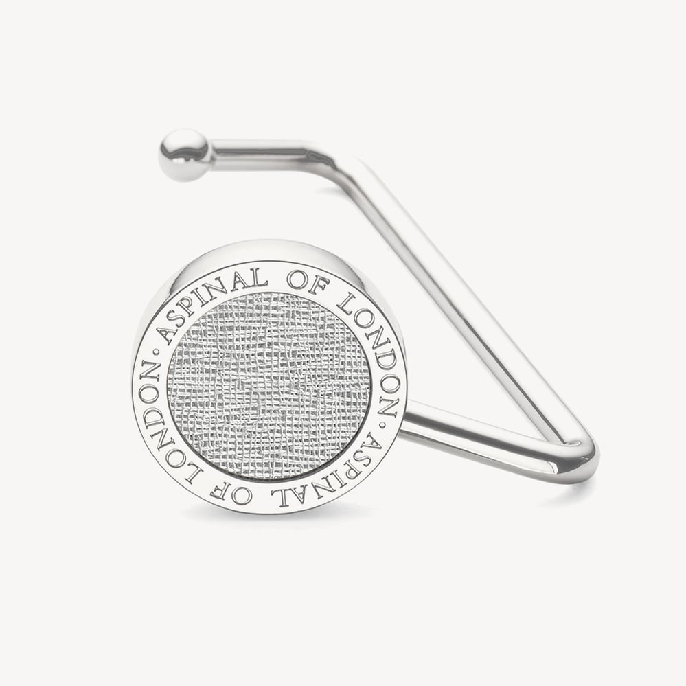 Aspinal Handbag Hook Silver Saffiano