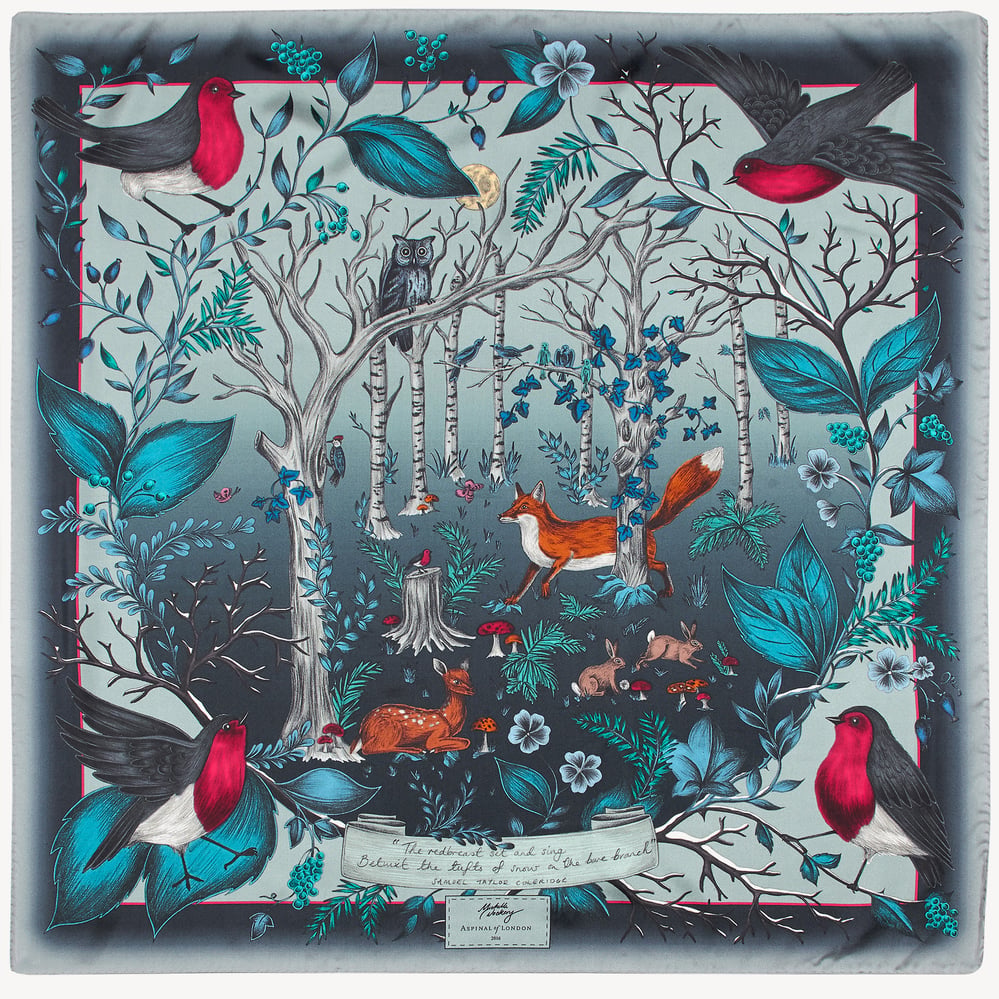 Robin Silk Scarf Midnight Blue Pure Silk