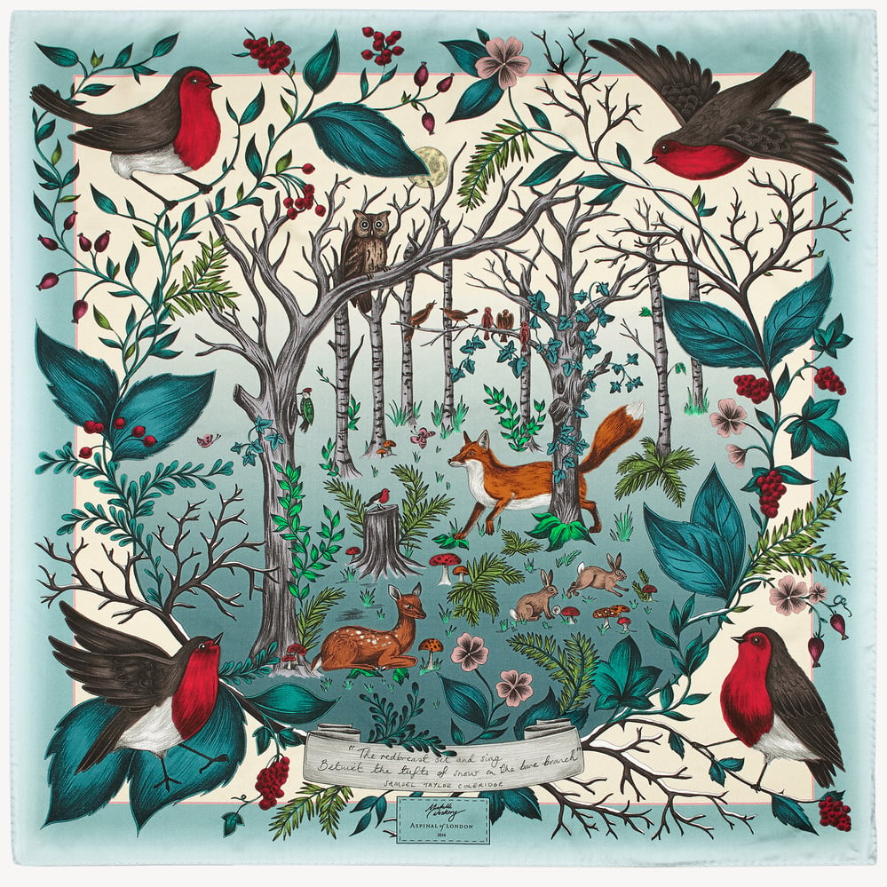 Robin Silk Scarf Teal Pure Silk