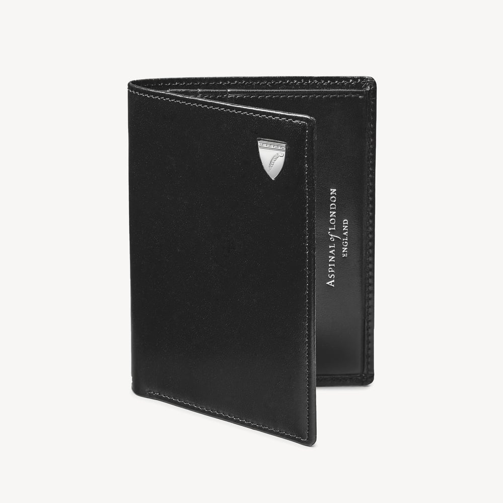 Credit Card Wallet with Notes Pocket Smooth Black