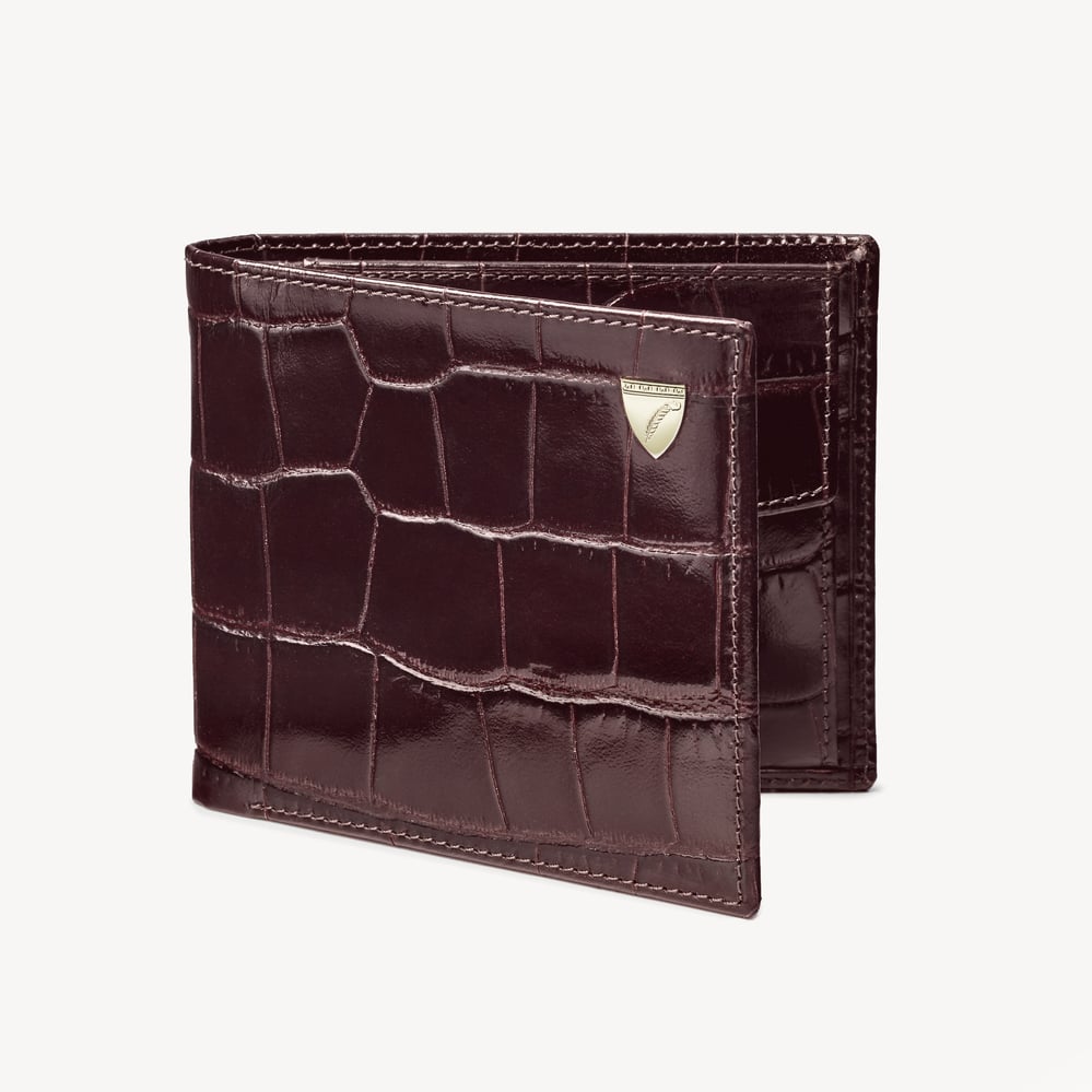 Billfold Coin Wallet Deep Shine Amazon Brown Croc