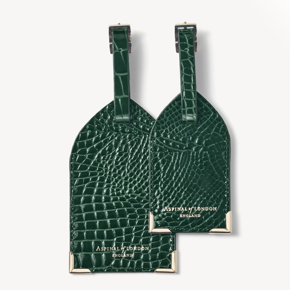 Set of 2 Luggage Tags Evergreen Patent Croc