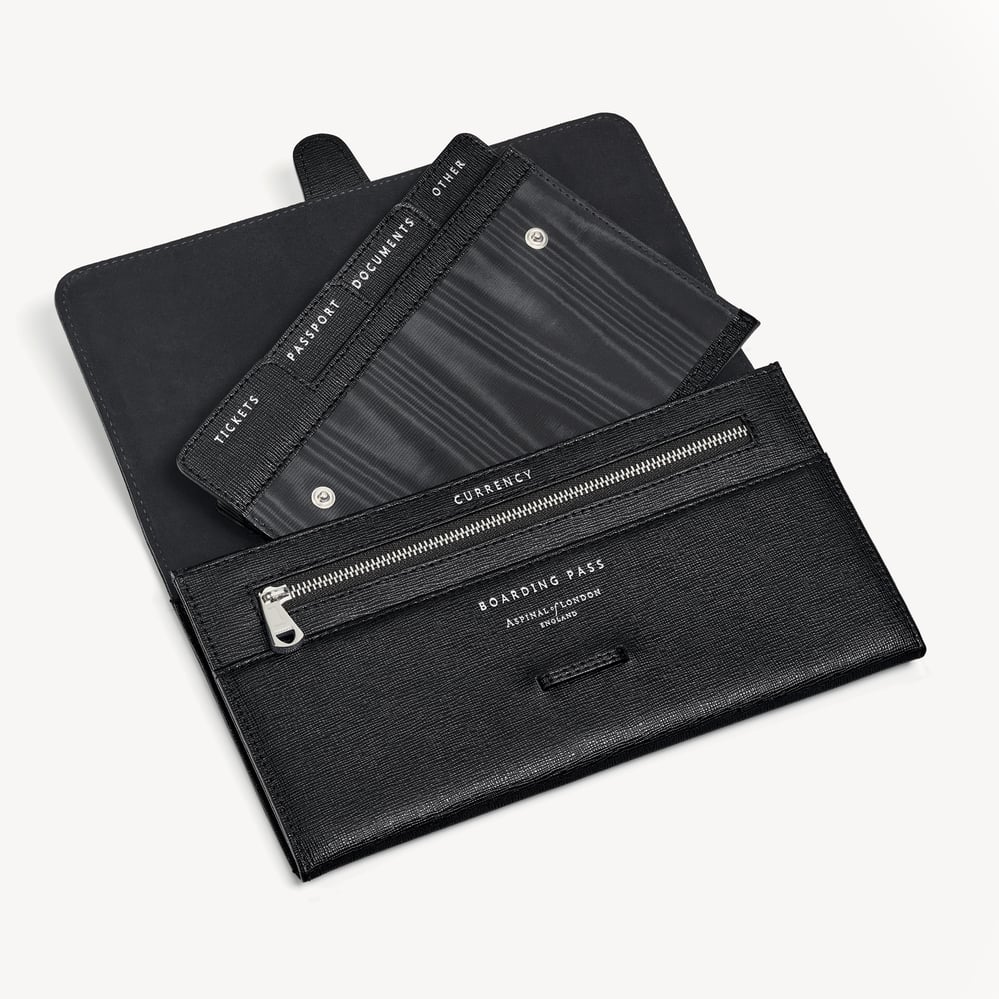 Travel Wallet Black Saffiano