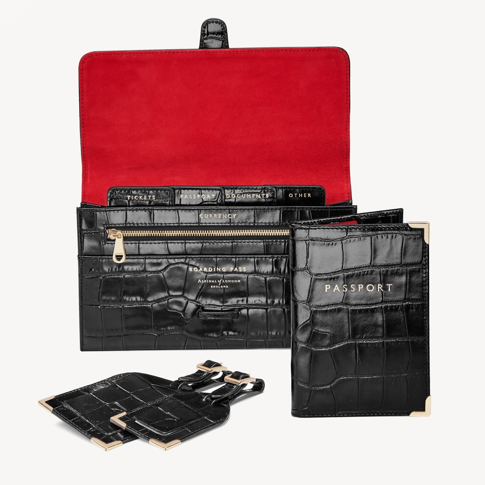 Travel Collection Deep Shine Black Croc
