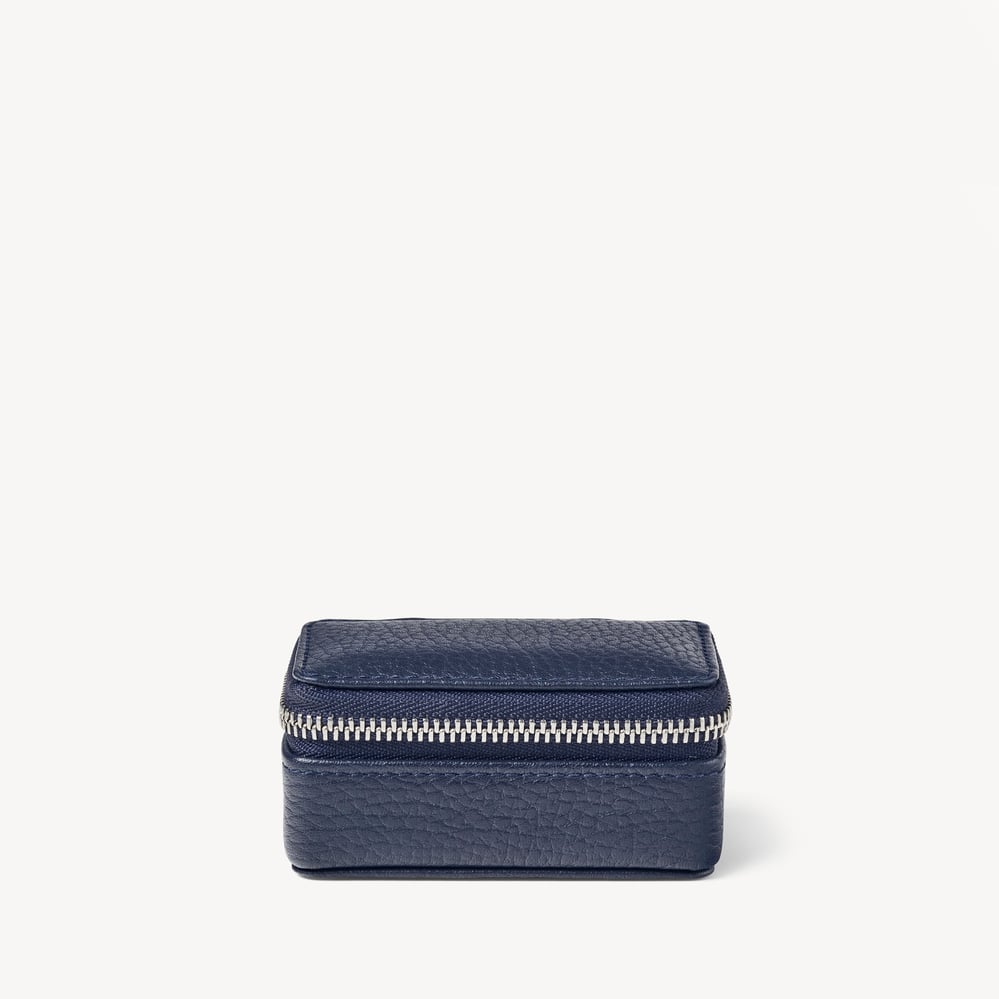 Small Travel Jewellery Case Navy Pebble