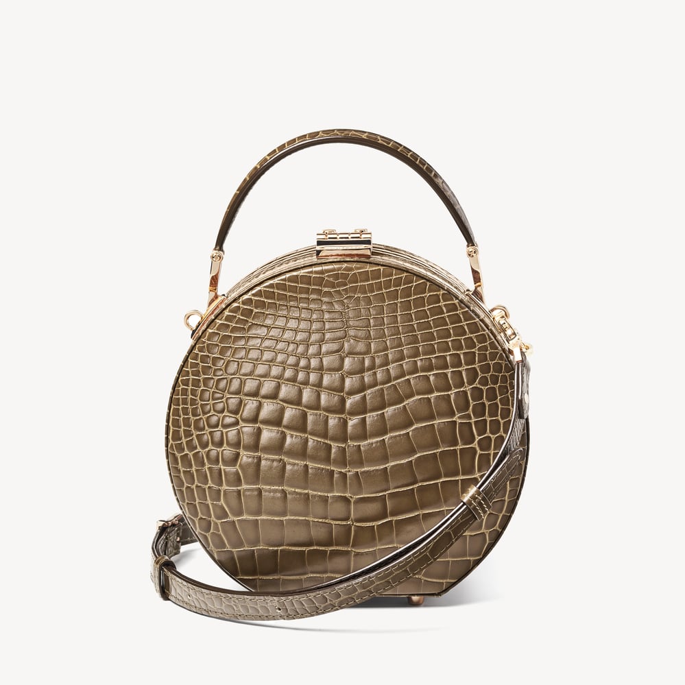 Hat Box Mocha Patent Croc