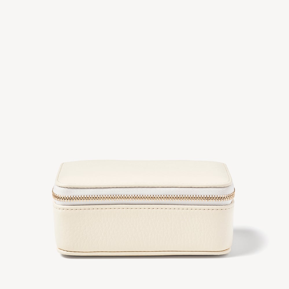 Medium Travel Jewellery Case Ivory Pebble