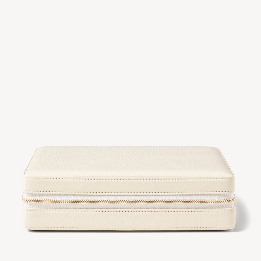 Large Travel Jewellery Case Ivory Pebble