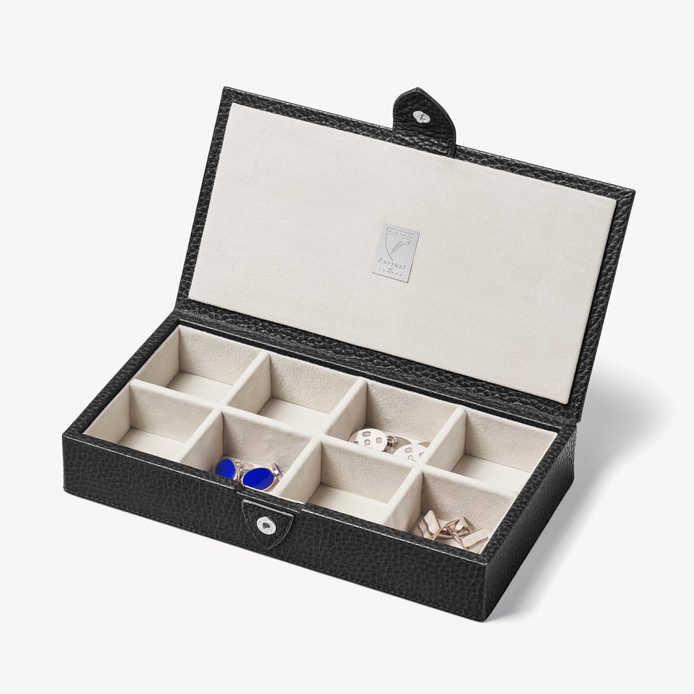 Men's Cufflink Box Black Pebble