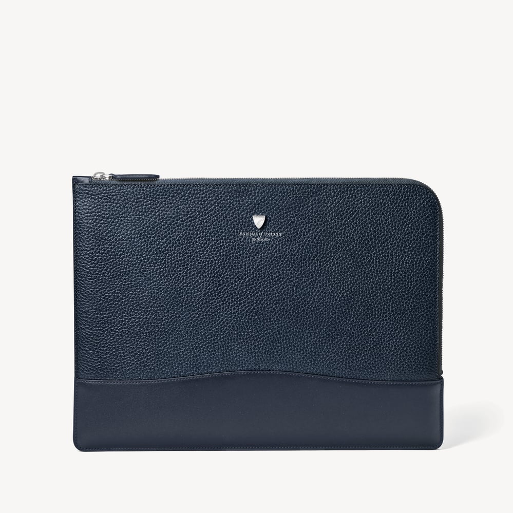City Leather Folio Case Navy Pebble
