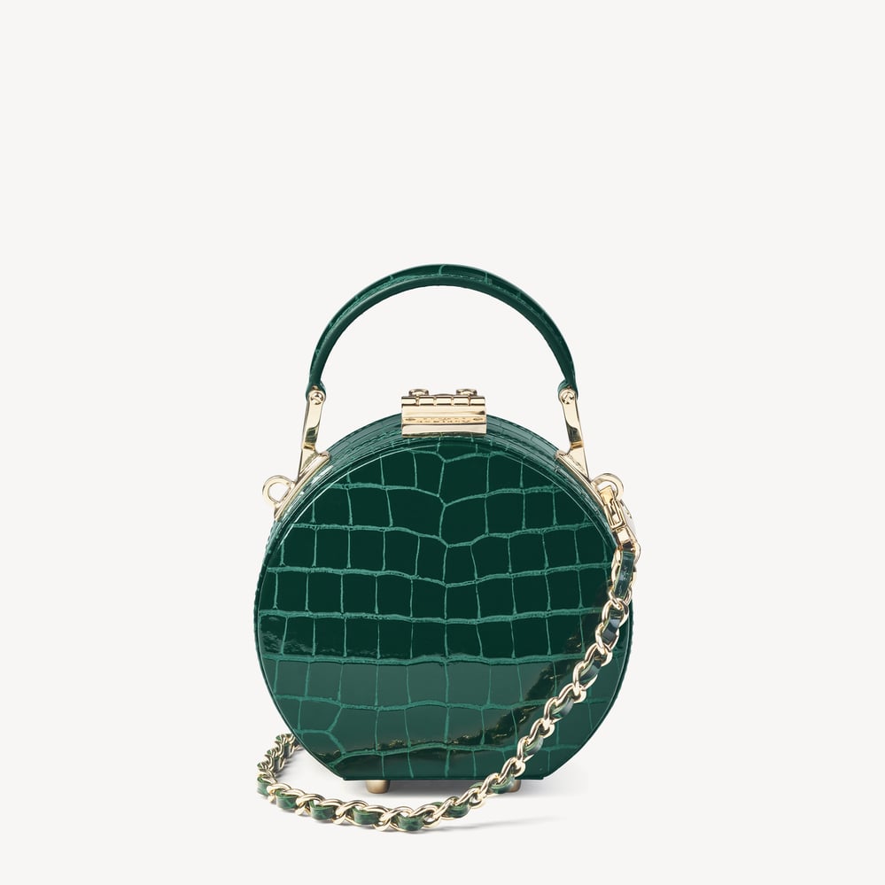 Micro Hat Box Evergreen Patent Croc