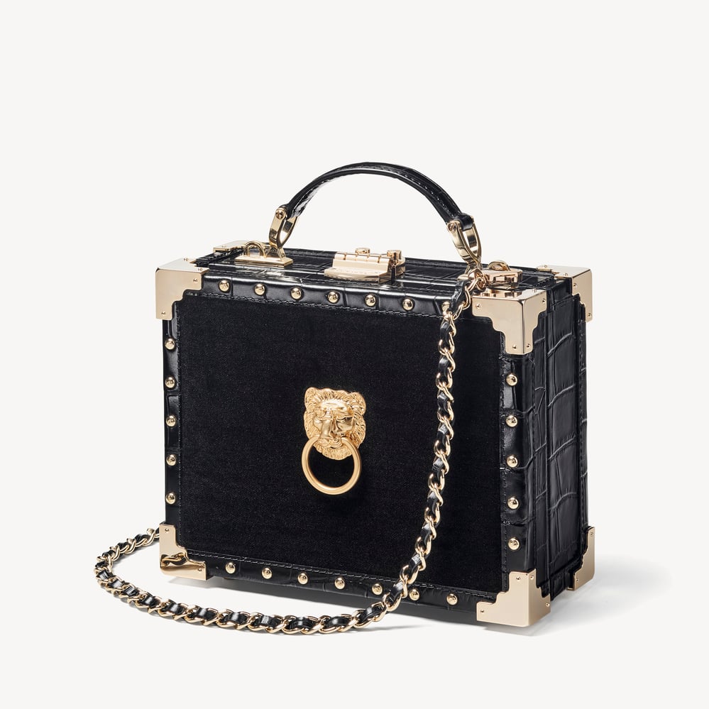 Trunk Signature Lion's Head & Black Velvet with Studs