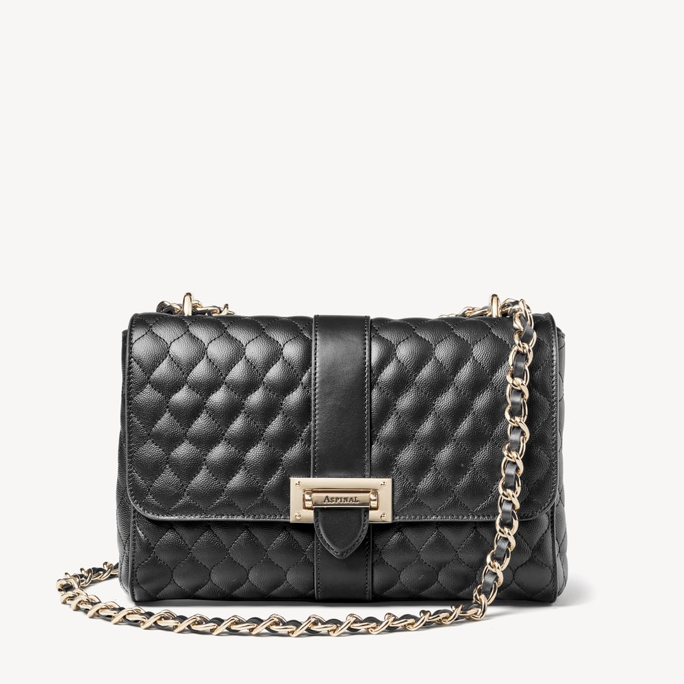 Large Lottie Black Quilted Kaviar
