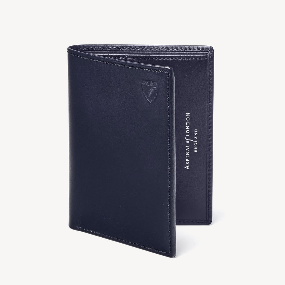 Credit Card Wallet with Notes Pocket Smooth Navy
