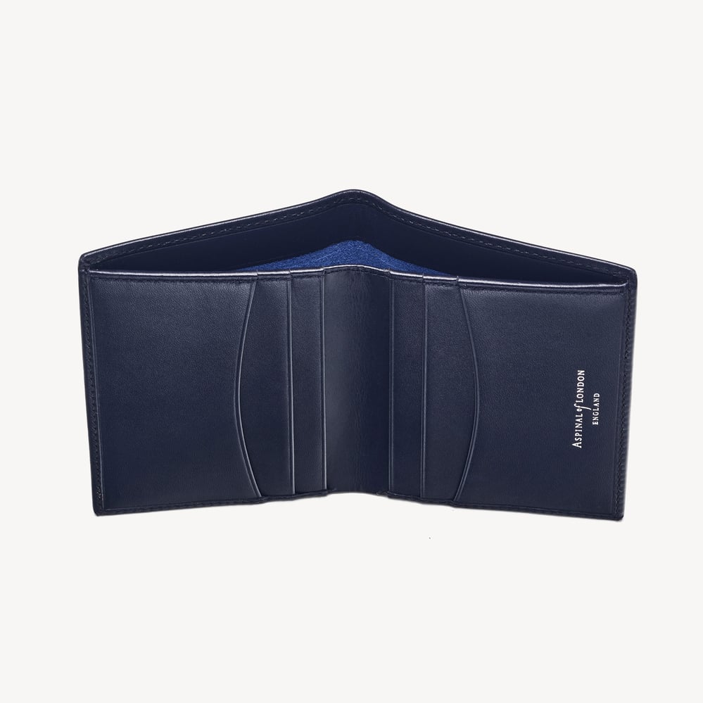 Credit Card Wallet with Notes Pocket Smooth Navy