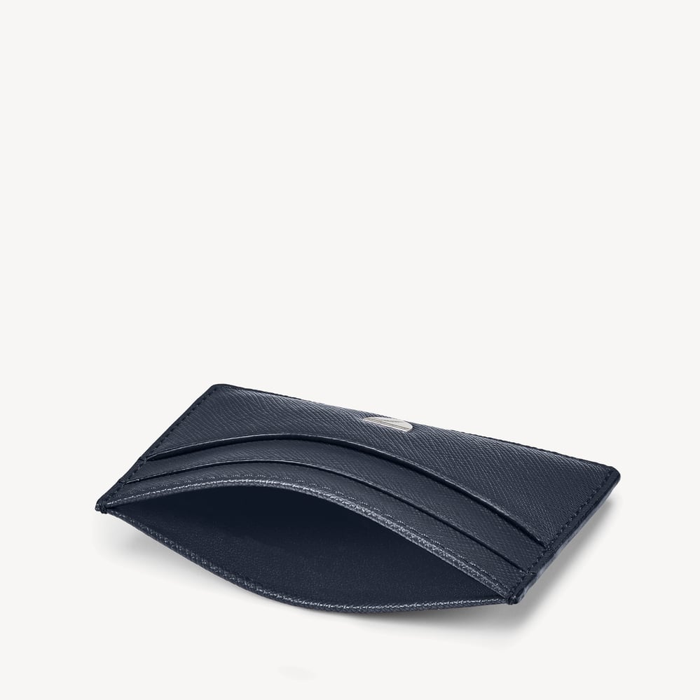 Slim Credit Card Holder  Navy Saffiano