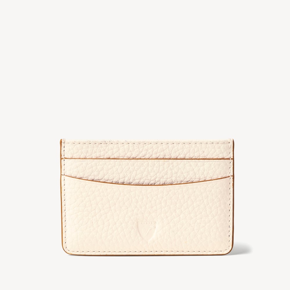 Slim Credit Card Holder Ivory Pebble