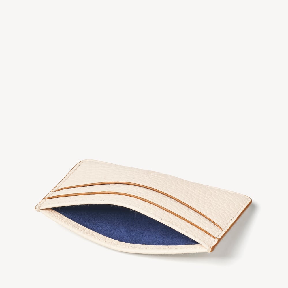 Slim Credit Card Holder Ivory Pebble