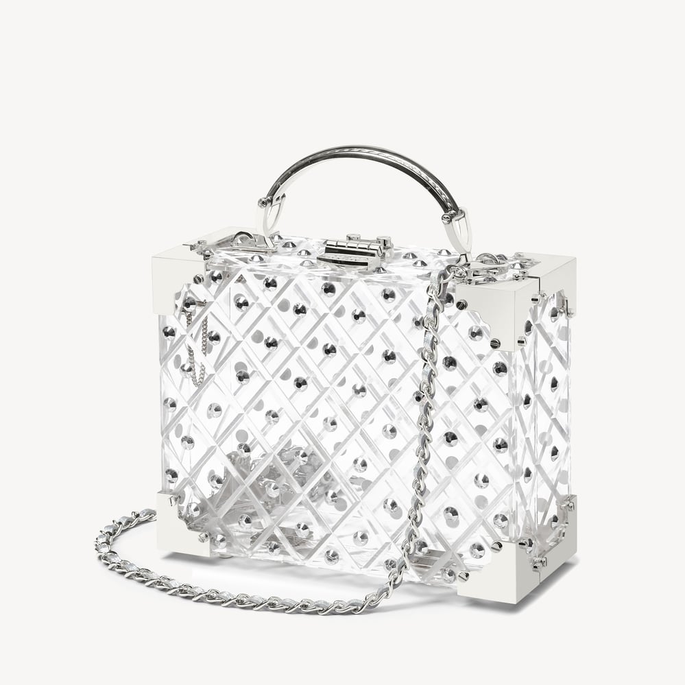 Crystal Trunk Transparent Acrylic with Silver Crystals