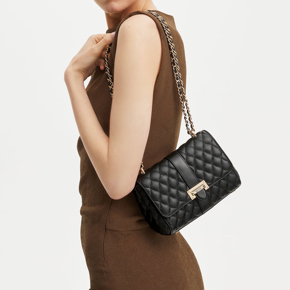 Lottie Black Quilted Kaviar