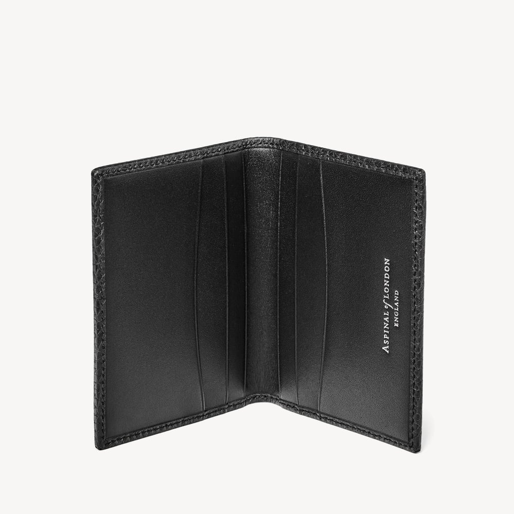 Double Fold Credit Card Holder Black Pebble
