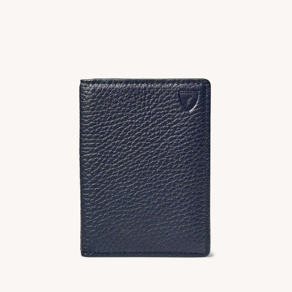 Double Fold Credit Card Holder Navy Pebble